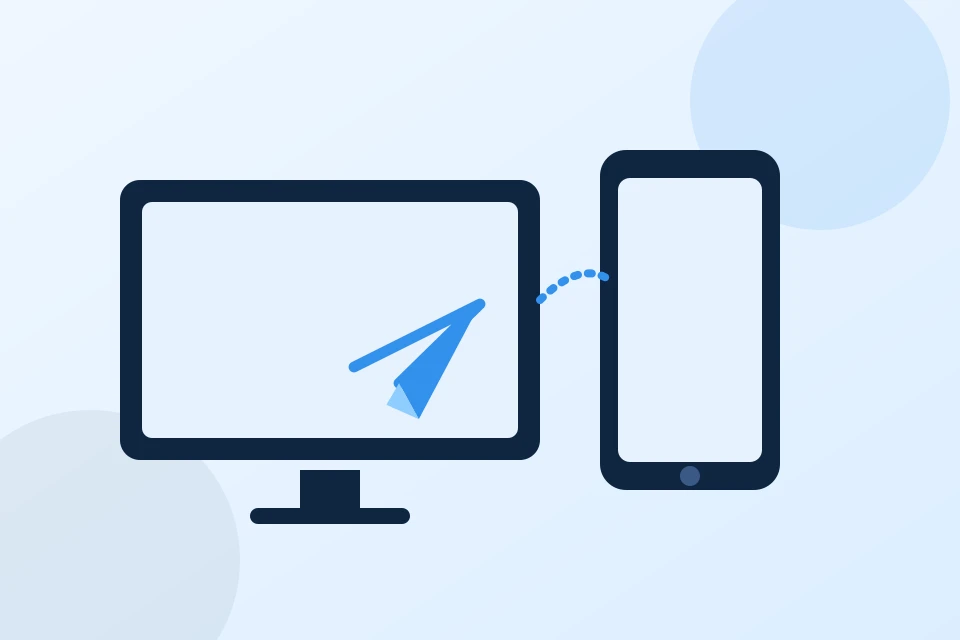 टेलीग्राम के पाँच प्लेटफ़ॉर्म — Windows, macOS, iOS, Android व Web का चित्रण